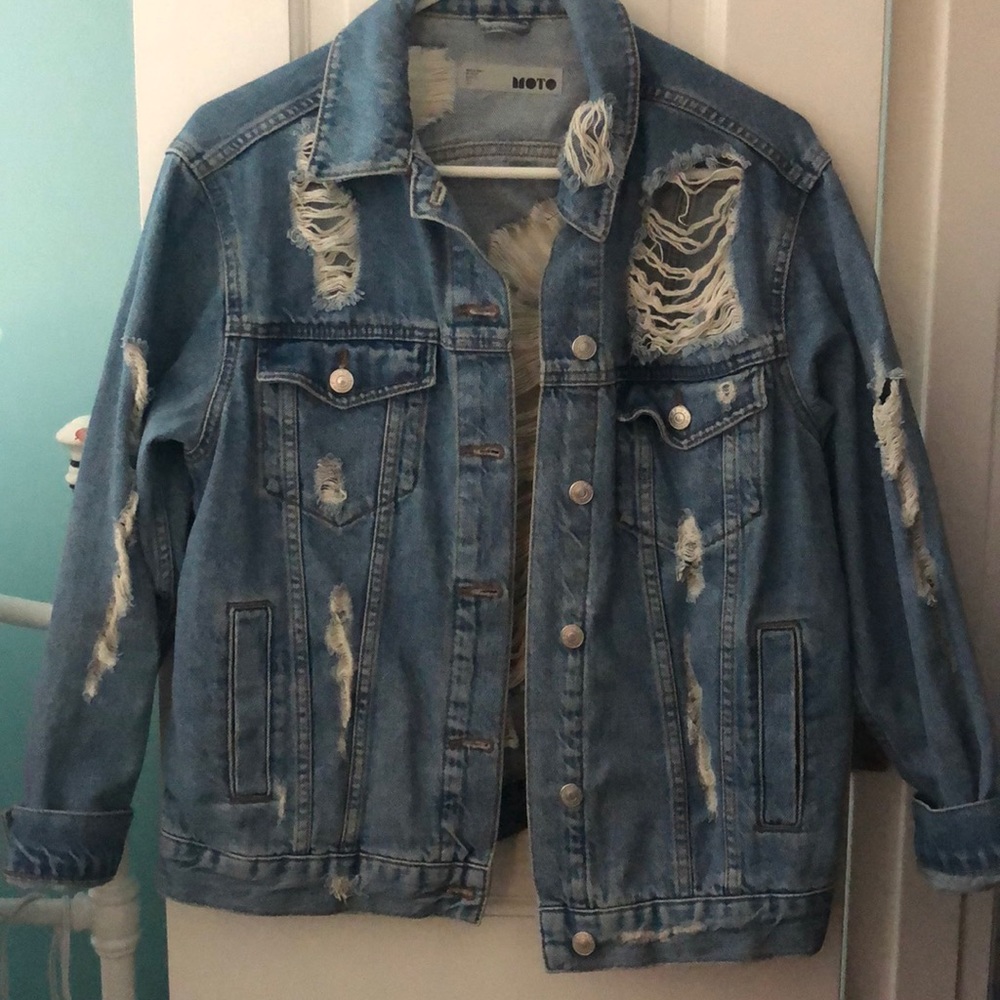 TopShop Motto Jean jacket, destroyed style